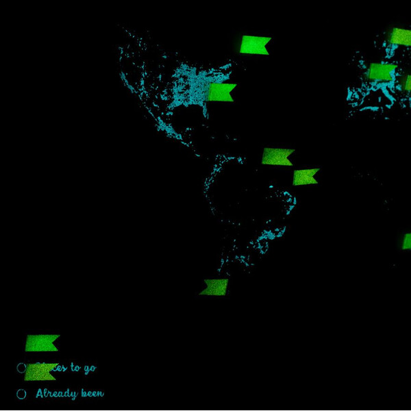 Miss Wood Wereldkaart Woody Map Fluor XL