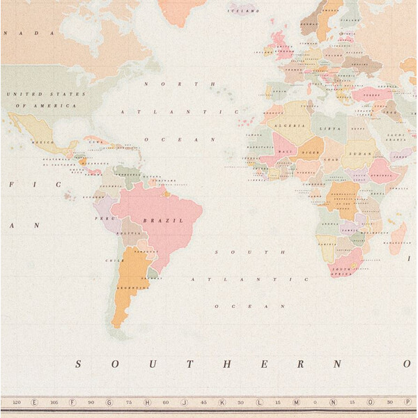 Miss Wood Wereldkaart Woody Map Watercolor Colonial XL