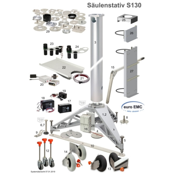 euro EMC Spannpratzen für Säulenstativ S130