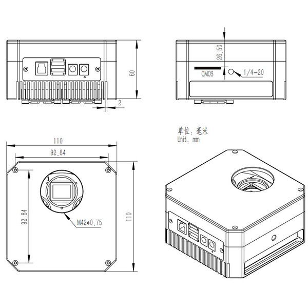 ZWO Camera ASI 1600 GT Mono