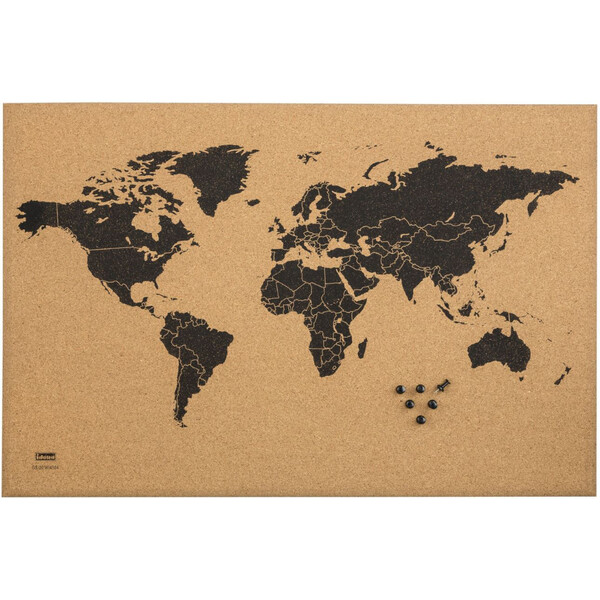 Idena Wereldkaart World map on cork