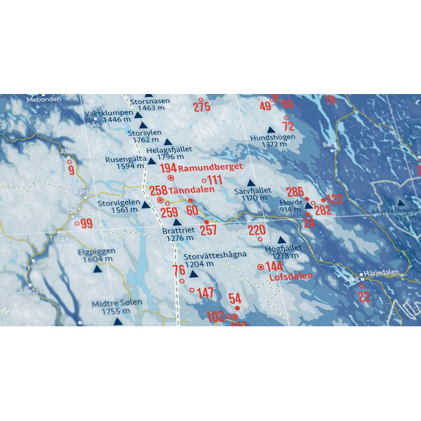 Marmota Maps Regionale kaart Ski Resorts of Scandinavia