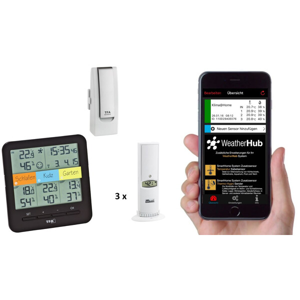 TFA Weerstation WeatherHub Starter-Set with wireless thermo and hygro meter