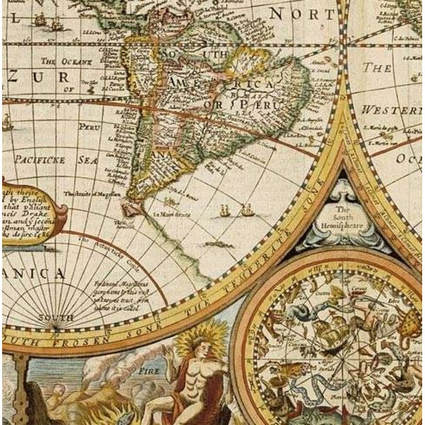freytag & berndt Wereldkaart Antieke John Speed 1651 (91 x 69 cm)