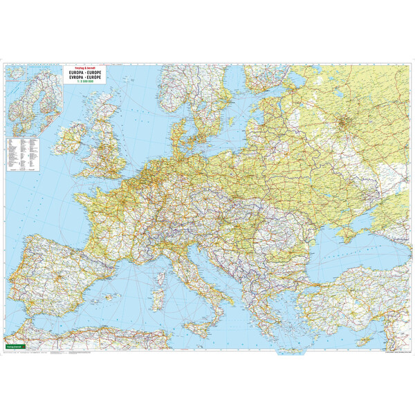 freytag & berndt continentkaart Europe political with metal bars