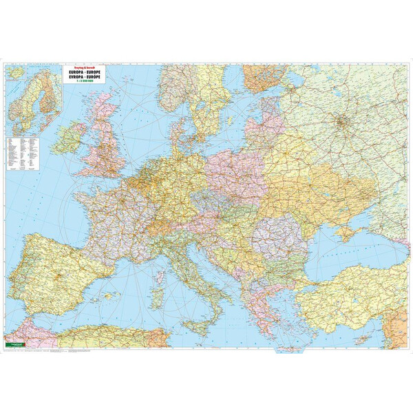 freytag & berndt continentkaart Europa (127 x 90 cm)
