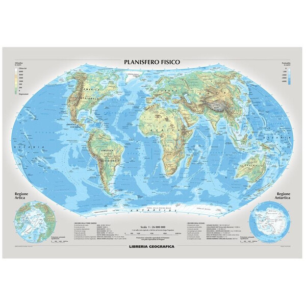 Libreria Geografica Wereldkaart Planisfero fisico e politico