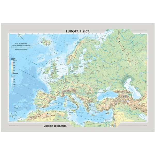 Libreria Geografica continentkaart Europa fisica e politica