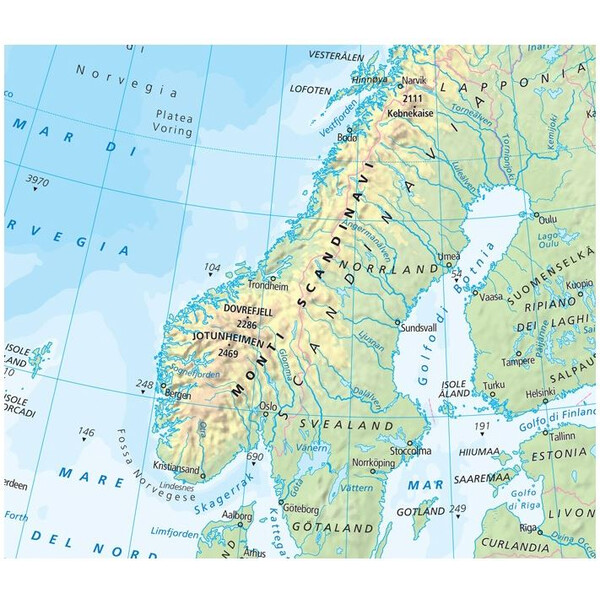 Libreria Geografica continentkaart Europa fisica e politica