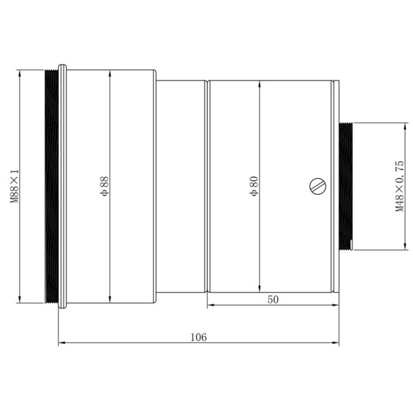 Omegon Pro reducer 0,74x voor 140/910 Triplet APO