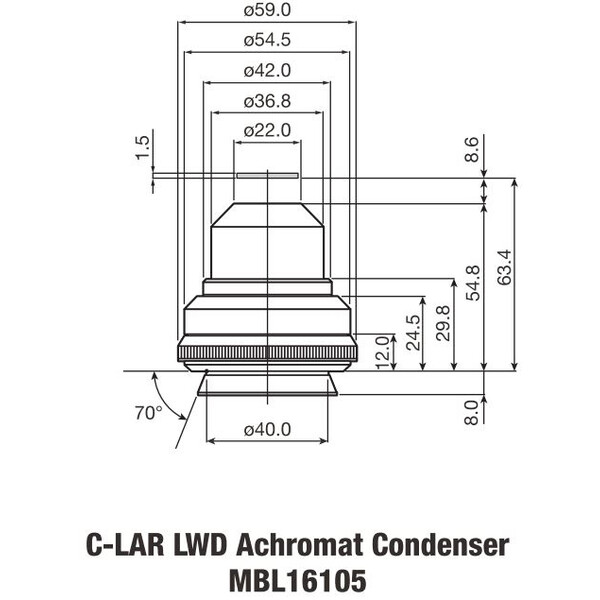 Nikon LWD Achromat condensor A.A. 10 mm