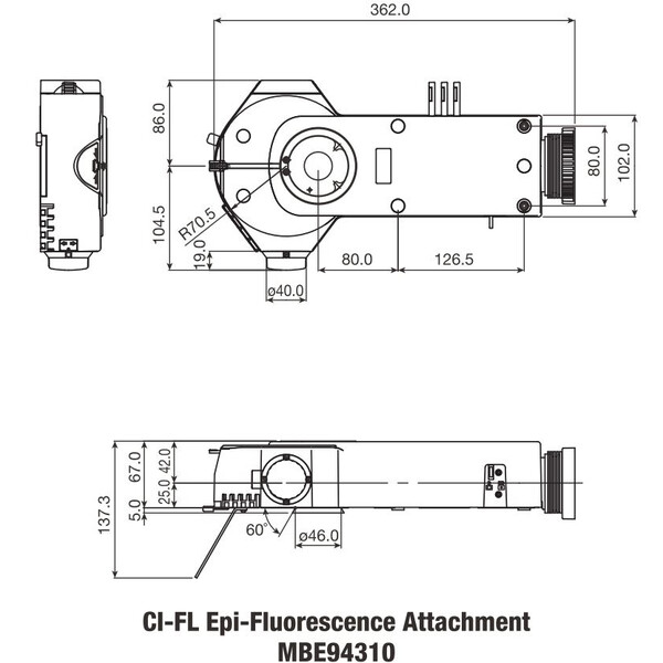 Nikon Ci-FL epifluorescentie bevestiging