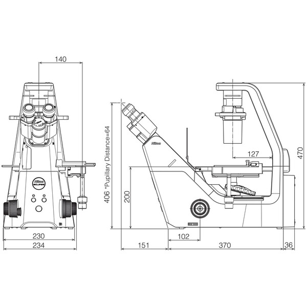 Nikon microscoop ECLIPSE TS2, invers, trino, PH, FL, zonder objectieven