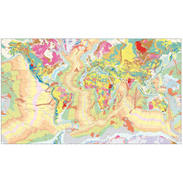 UKGE Wereldkaart Geological Map of the World 118cm x 98cm