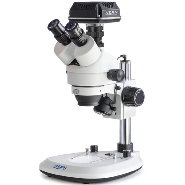 Kern Microscoop OZL 464C825, Greenough, zuil, 7-45x, 10x/20, doorgelaten licht 3W LED, camera 5MP, USB 2.0
