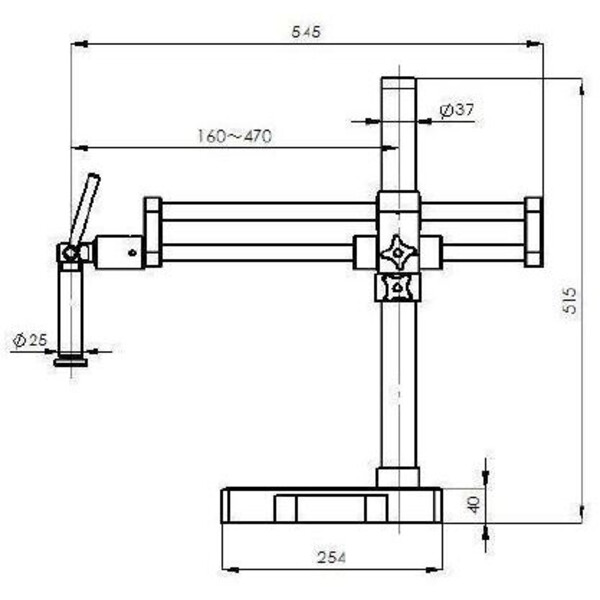 Kern Stereo zoom microscoop OZM 932, bino, 7-45x, HSWF 10x23 mm, Stativ doppelarm, 430x480mm, m. Tischplatte, Ringlicht LED 4.5 W