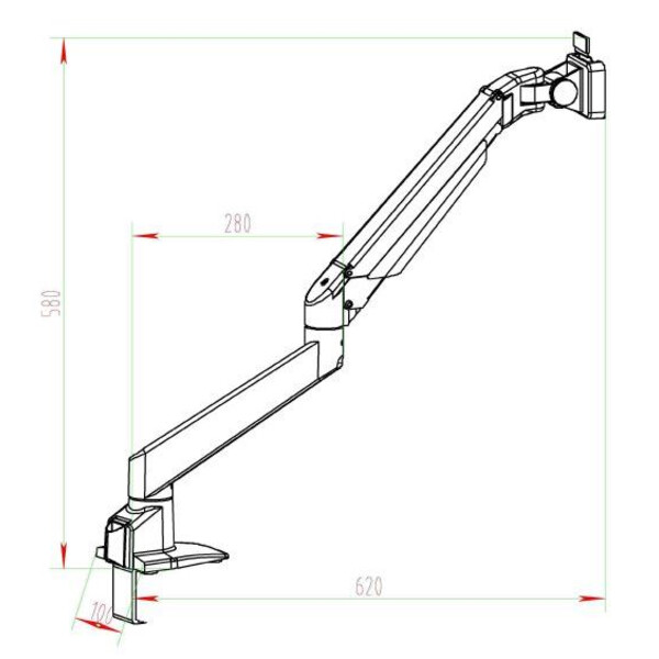 Kern Stereo zoom microscoop OZM 982, bino 7-45x, HSWF 10x23 mm, Industrieel statief, veer, tafelklem, ringverlichting LED 4.5W