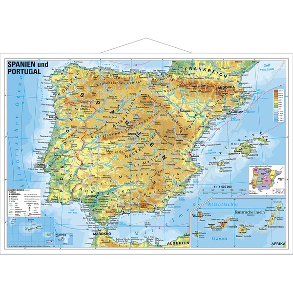 Stiefel Kaart Spanje en Portugal (Engels)
