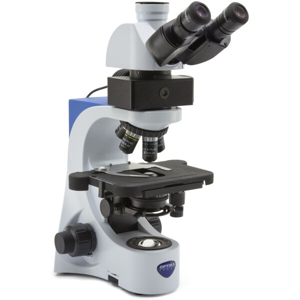 Optika Microscoop Mikroskop B-383LD, trino, FL-LED, blue filter, N-PLAN, IOS, 40x-1000x