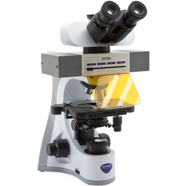 Optika Microscoop B-510LD4, LED fluorescentie, trino, 1000x, Plan IOS, 4 lege filtersets slots