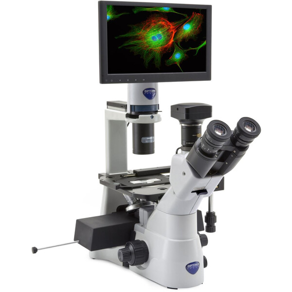 Optika Omgekeerde microscoop IM-3LD4D, 6MP, 12" Display, trino, IOS U-PLAN F, LED 12, LWD, 400x, 4 lege filterslots