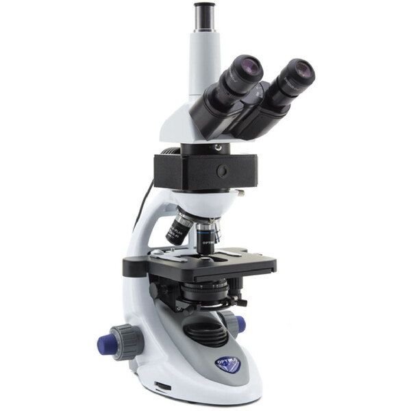 Optika Microscoop B-293LD1, LED-FLUO, N-PLAN IOS, 1000x droog, blauwe filterset, trino