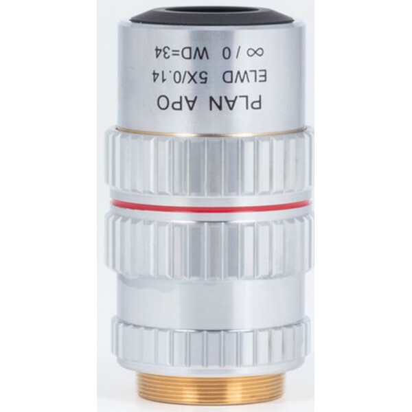 Motic Plan apochromatisch. objectief PA ELWD 5X/0.140 (wd 34mm) Pafocaliteitsaanpassing