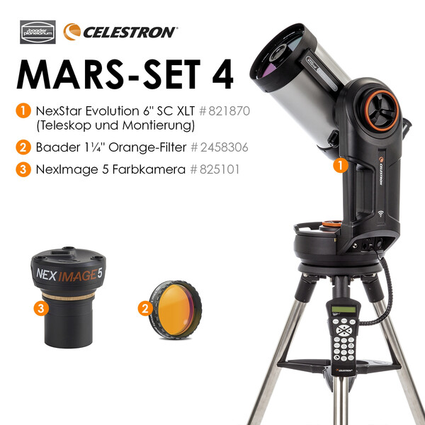 Celestron Schmidt-Cassegrain telescoop SC 150/1500 NexStar Evolution 6 Mars-Set