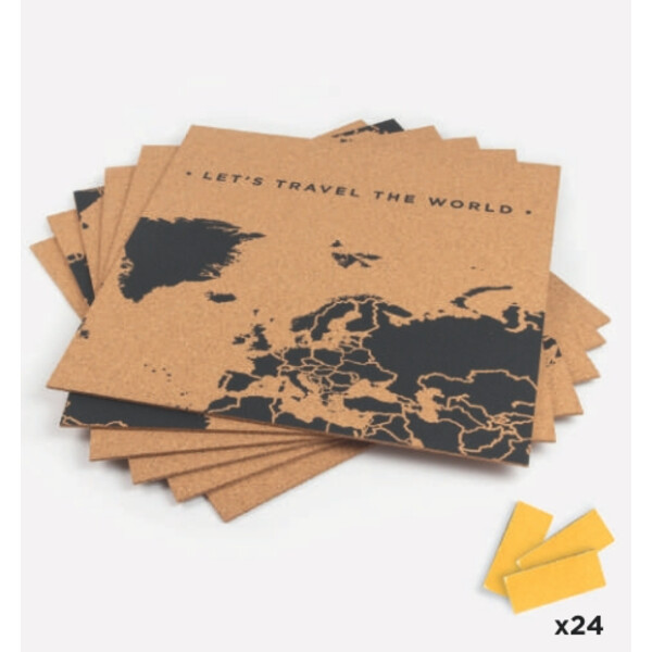 Miss Wood Wereldkaart Puzzelkaart XL - Zwart