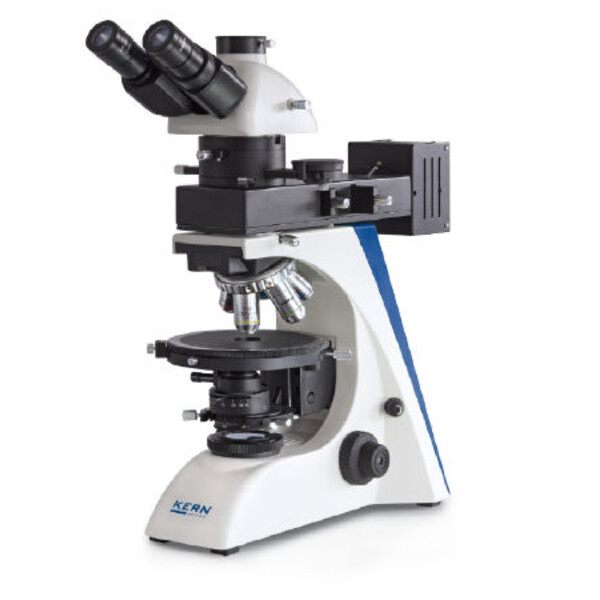 Kern Microscoop OPO 185, POL, trino, Inf plan, 40x-600x, incident/reflectielicht, HAL, 100W