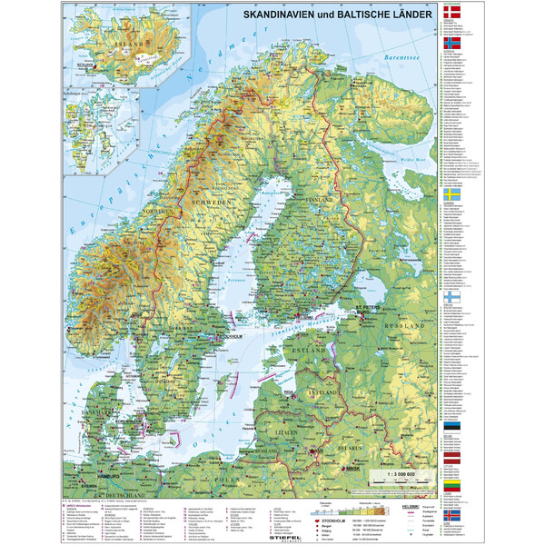 Stiefel Kaart Scandinavië en Baltische Staten