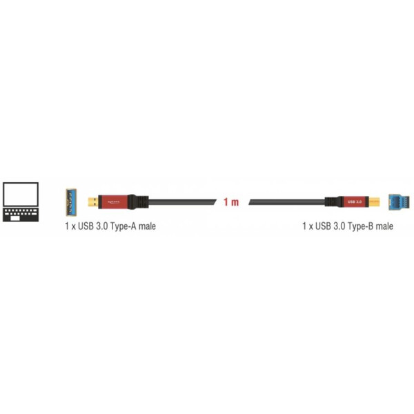 PegasusAstro USB Kabel Premium 1x USB3.0 Type-B 1m