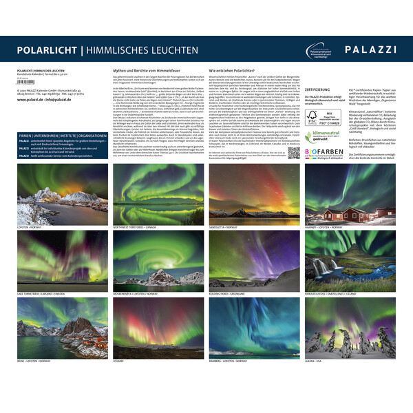 Palazzi Verlag Kalender Aurora Borealis 2021