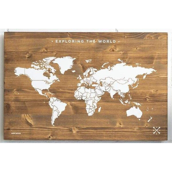 Miss Wood Wereldkaart Woody Map Wooden 60x40