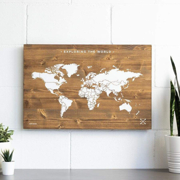 Miss Wood Wereldkaart Woody Map Wooden 60x40