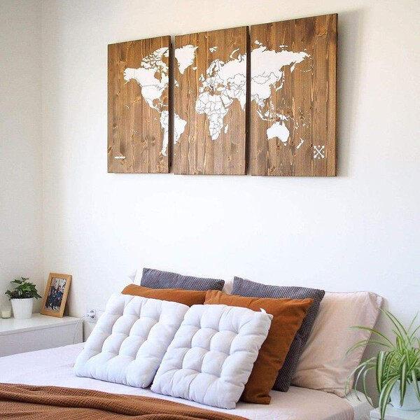 Miss Wood Wereldkaart Woody Map Wooden 120x60