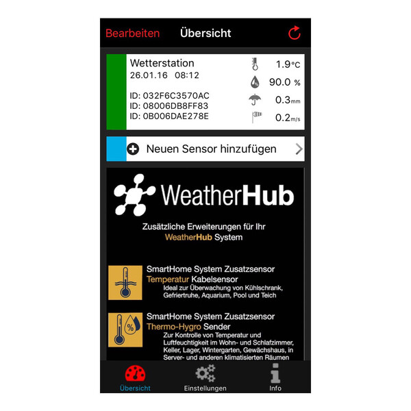 TFA Weerstation Wetterstation-Set mit Klima, Regen & Windsender WEATHERHUB