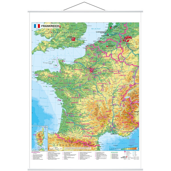 Stiefel Kaart Frankrijk, België en Nederland (Engels)