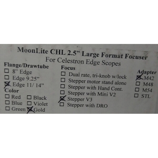MoonLite CHL 2.5" Crayford focuser for C11/14 Edge HD