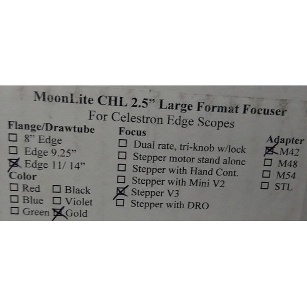 MoonLite CHL 2,5" Crayford focuser voor C11/14 Edge HD