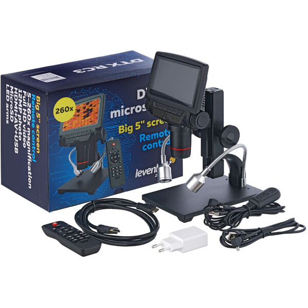 Levenhuk microscoop DTX RC3, Digitaal, 5-15x opt., -260x digit.