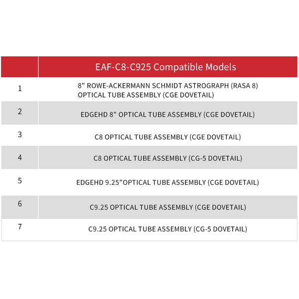 ZWO Adapters voor EAF scherpstelmotor naar Celestron C8 & C9.25