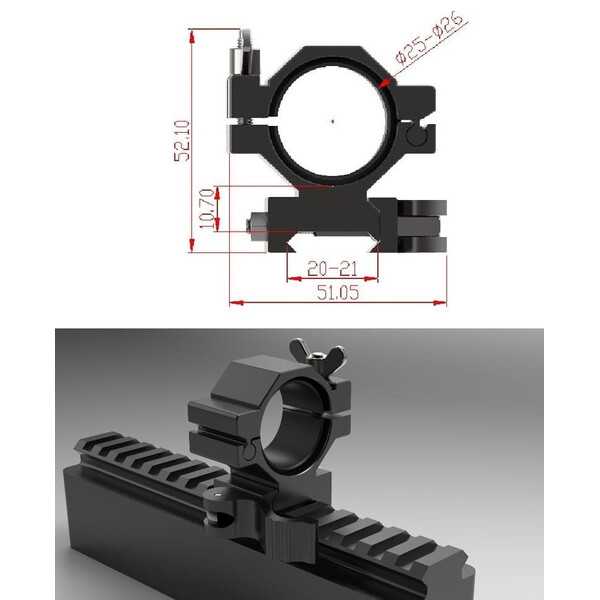 Sytong Verstelbare snelmontage Pic-Rail 24-26mm