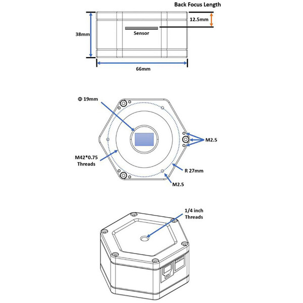 TS Optics Camera TS178M USB3.0 Mono