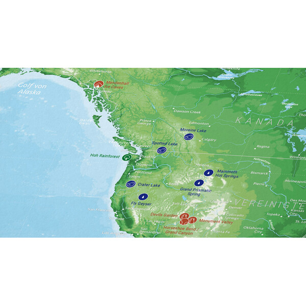 Marmota Maps Wereldkaart 99 Naturwunder (200x140)