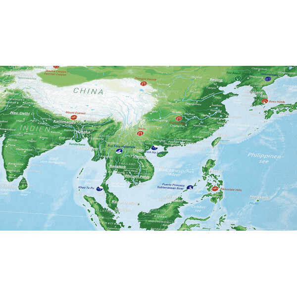 Marmota Maps Wereldkaart 99 Naturwunder (100x70)