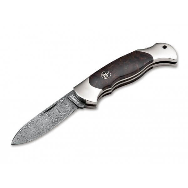 Böker Messen Scout Speerpunt Berken Damascus