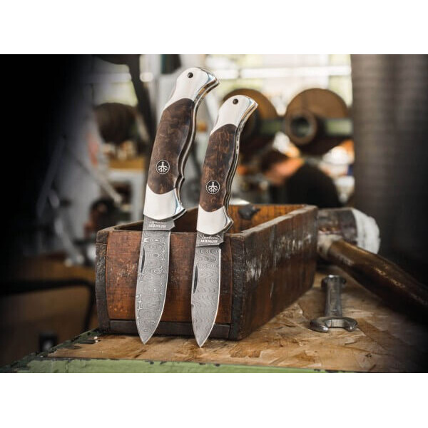 Böker Messen Scout Speerpunt Berken Damascus