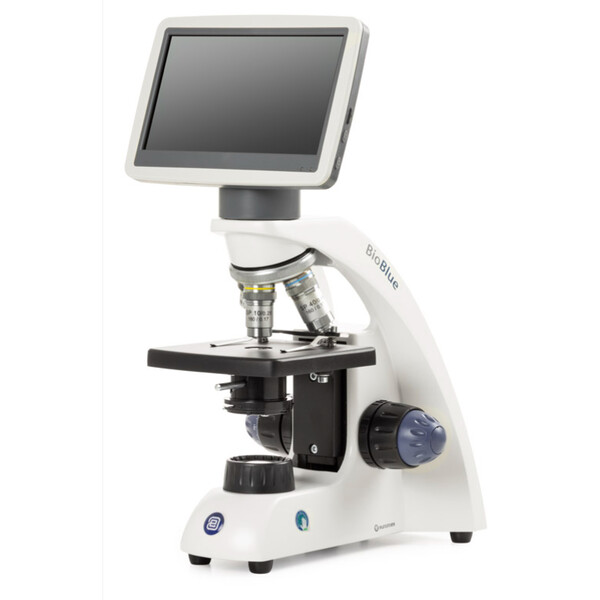 Euromex Microscoop BioBlue, BB.4200-LCD, 7 inch LCD-scherm, SMP 4/10/S40x Lenzen, DIN, 40x - 400x, 10x/18, LED, 1W, gewoon specimen stage