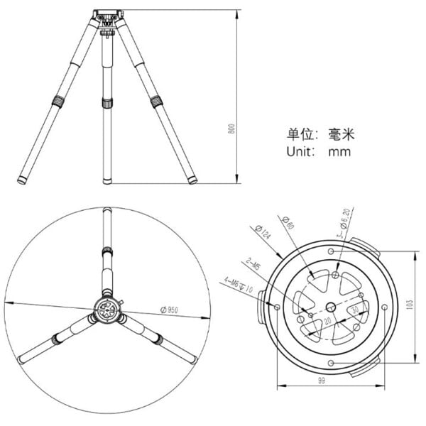 ZWO Montering AM3 Harmonic Equatorial Mount + Carbon Tripod